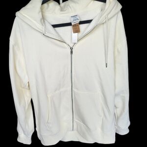 PINK Victorias Secret Pale Yellow/Cream Hoodie Size Medium NWT